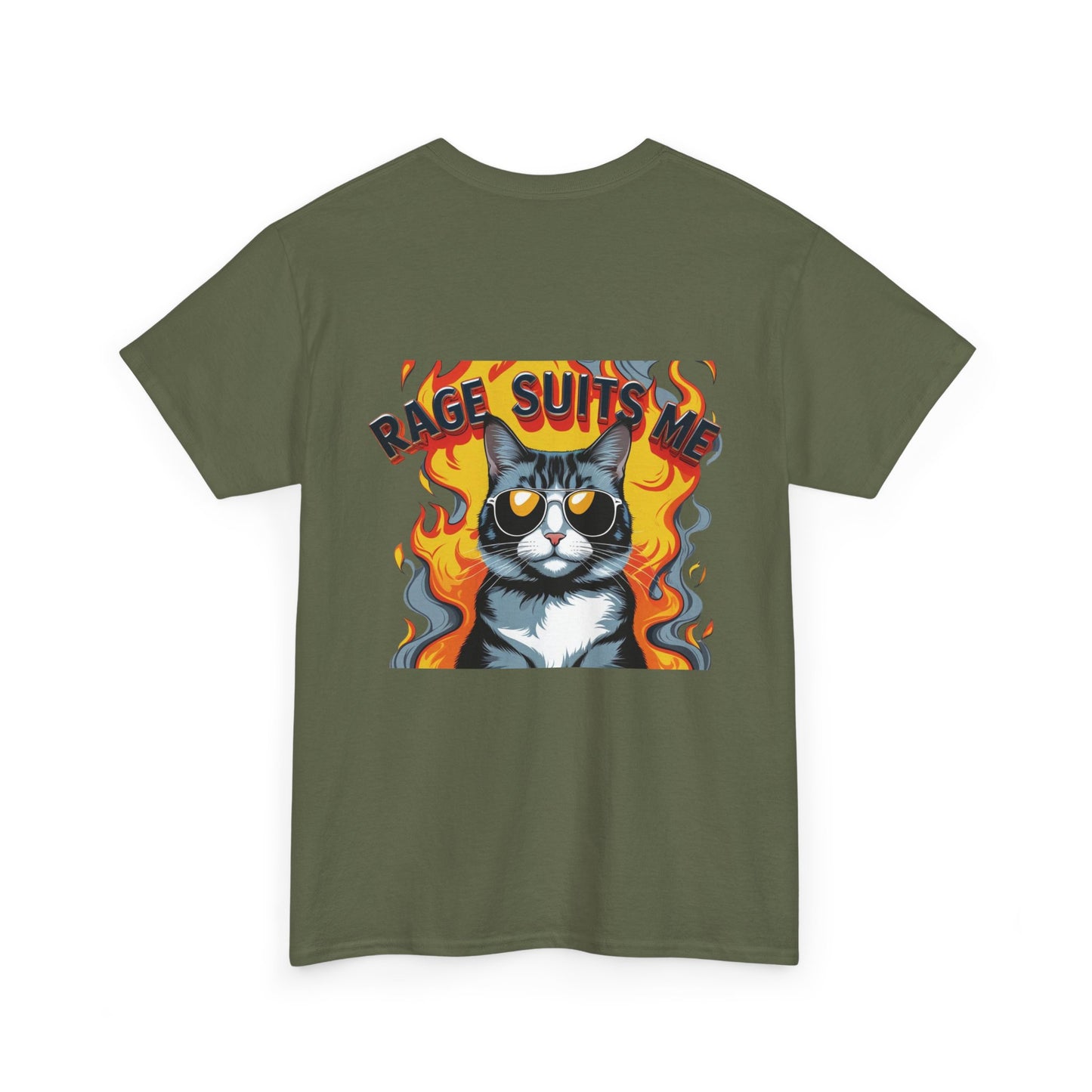 Rage Suit Unisex Heavy Cotton Tee | Cat Lovers Gift, Funny T-Shirt, Cool Graphic Tee, Casual Wear, Birthday Present