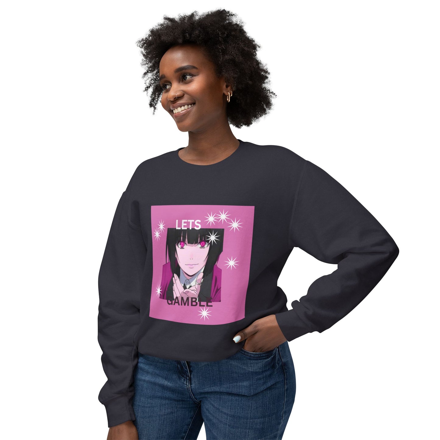 Unisex Lightweight Crewneck Sweatshirt, Lets Gamble Crewneck, Casual Gaming Apparel, Comfortable Sweatshirt Gift, Relaxed Fit Streetwear