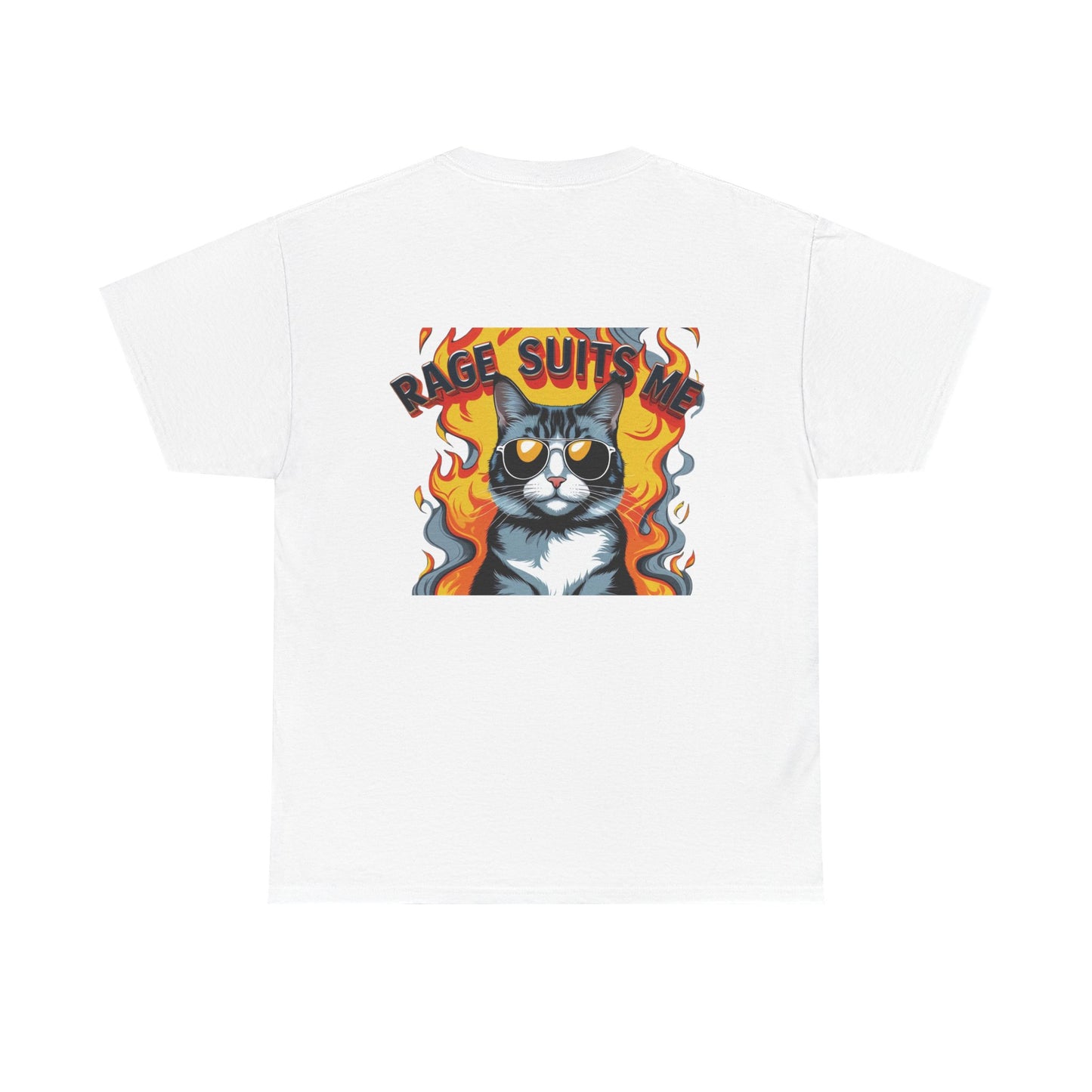 Rage Suit Unisex Heavy Cotton Tee | Cat Lovers Gift, Funny T-Shirt, Cool Graphic Tee, Casual Wear, Birthday Present