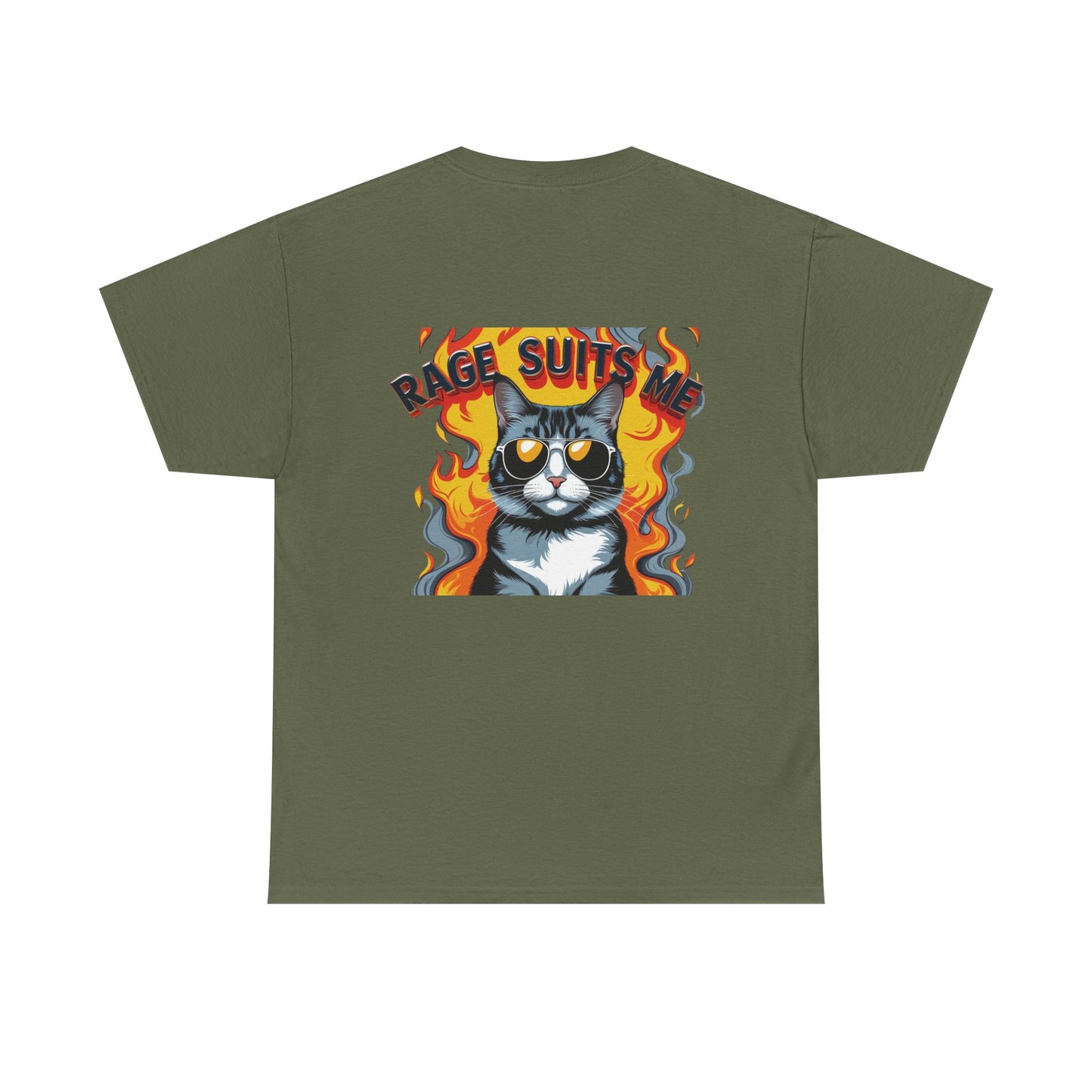 Rage Suit Unisex Heavy Cotton Tee | Cat Lovers Gift, Funny T-Shirt, Cool Graphic Tee, Casual Wear, Birthday Present