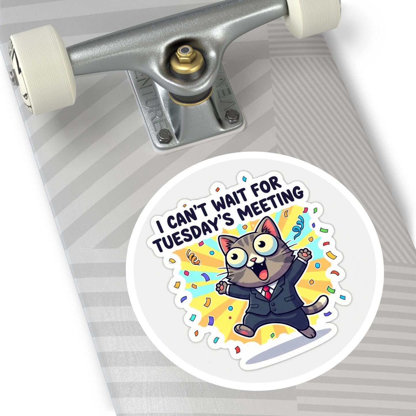 Exciting Round Stickers for Meetings, Fun Office Decor, Cat Lover Gifts, Motivational Stickers, Indoor/Outdoor Use