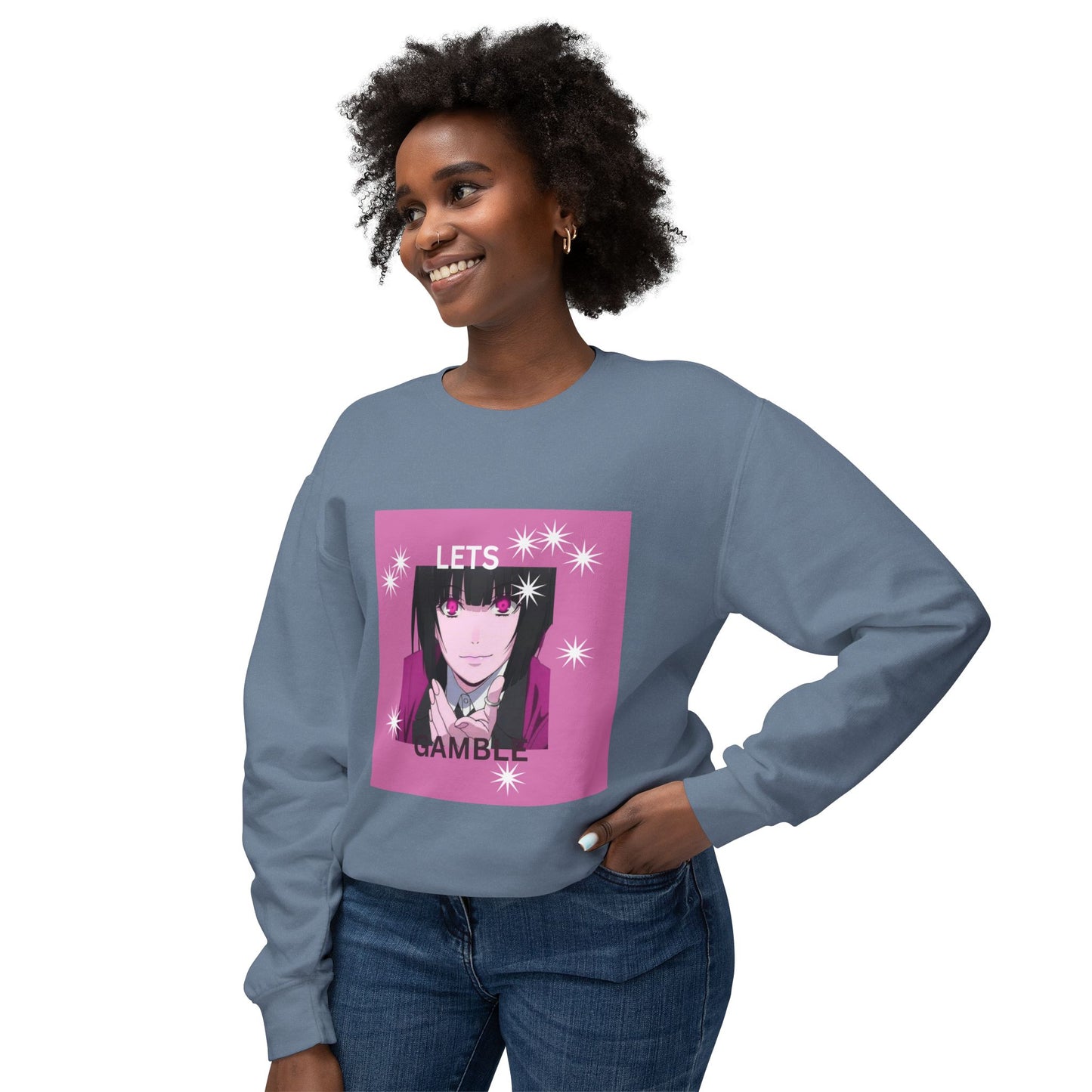 Unisex Lightweight Crewneck Sweatshirt, Lets Gamble Crewneck, Casual Gaming Apparel, Comfortable Sweatshirt Gift, Relaxed Fit Streetwear