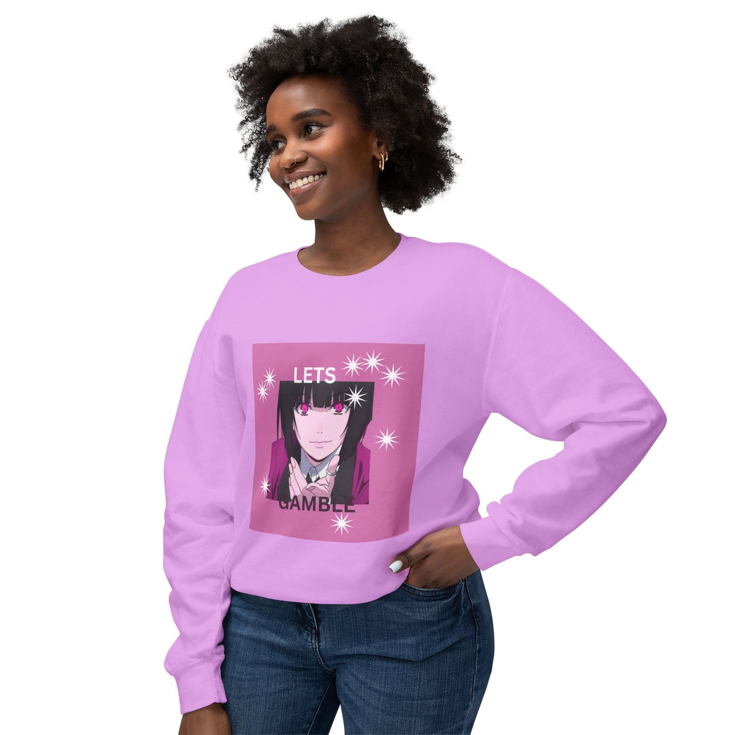 Unisex Lightweight Crewneck Sweatshirt, Lets Gamble Crewneck, Casual Gaming Apparel, Comfortable Sweatshirt Gift, Relaxed Fit Streetwear