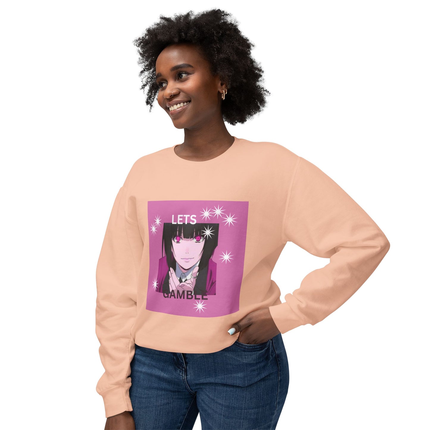 Unisex Lightweight Crewneck Sweatshirt, Lets Gamble Crewneck, Casual Gaming Apparel, Comfortable Sweatshirt Gift, Relaxed Fit Streetwear