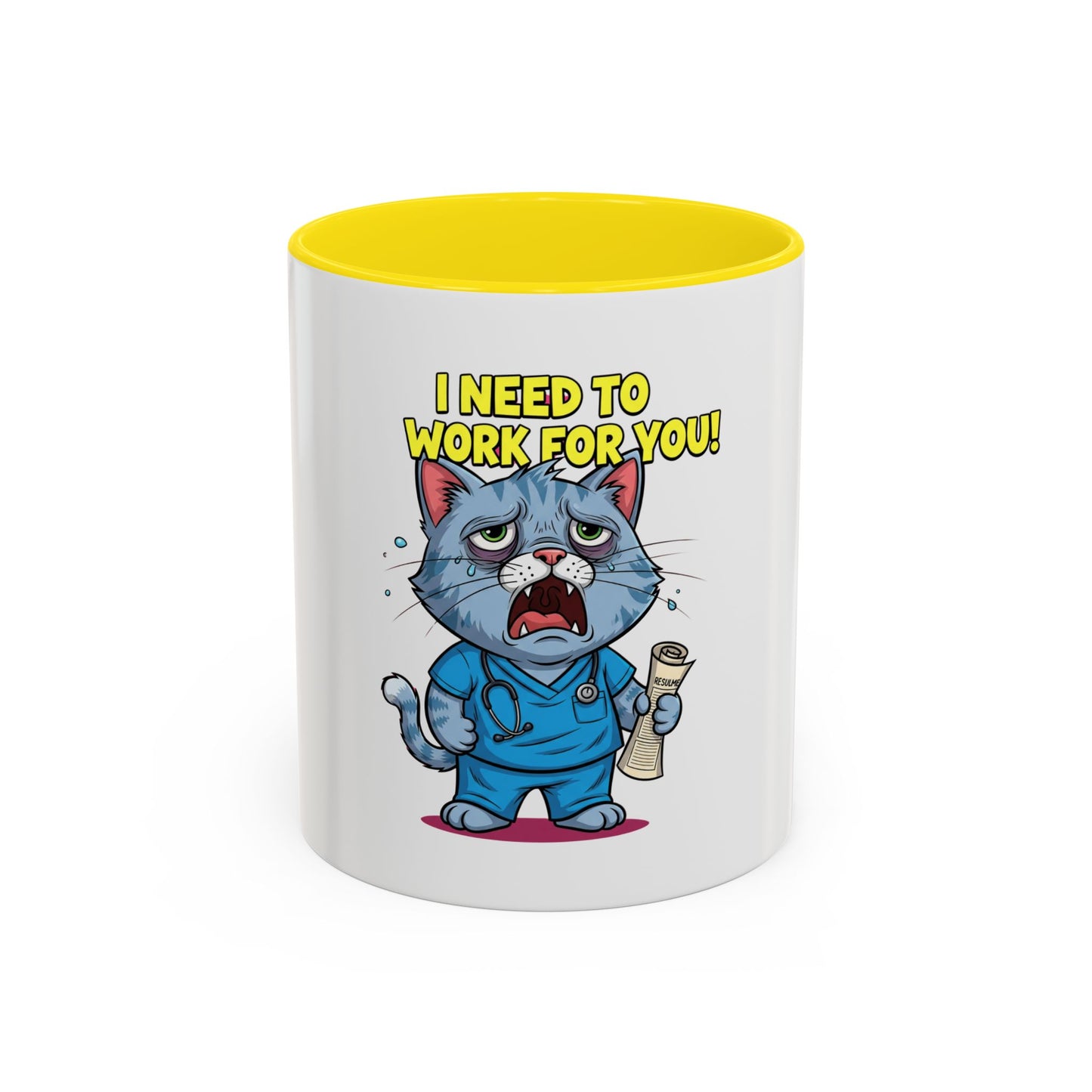 Funny Cat Coffee Mug, Gift for Cat Lovers, Office Humor Mug, Cute Animal Cup, Unique Gift for Birthdays