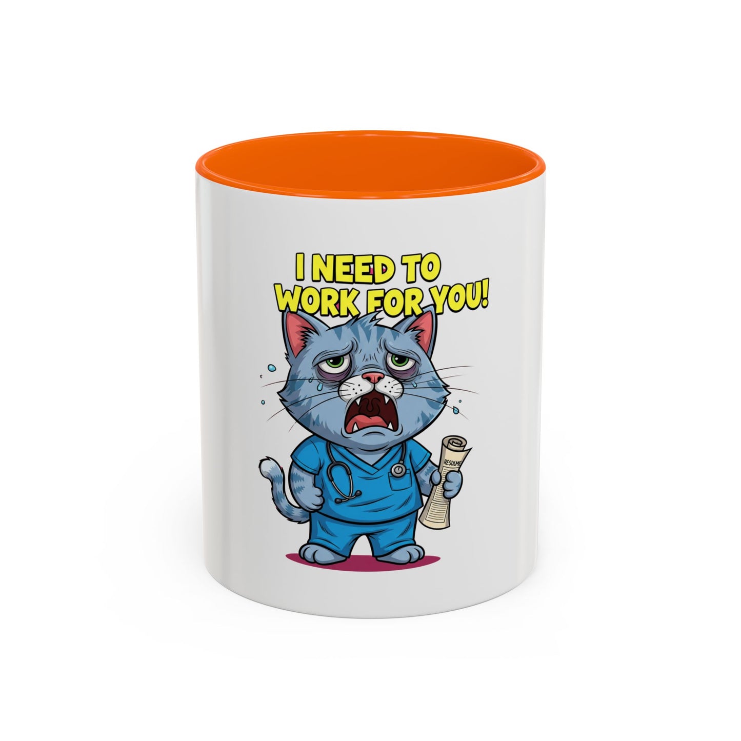 Funny Cat Coffee Mug, Gift for Cat Lovers, Office Humor Mug, Cute Animal Cup, Unique Gift for Birthdays