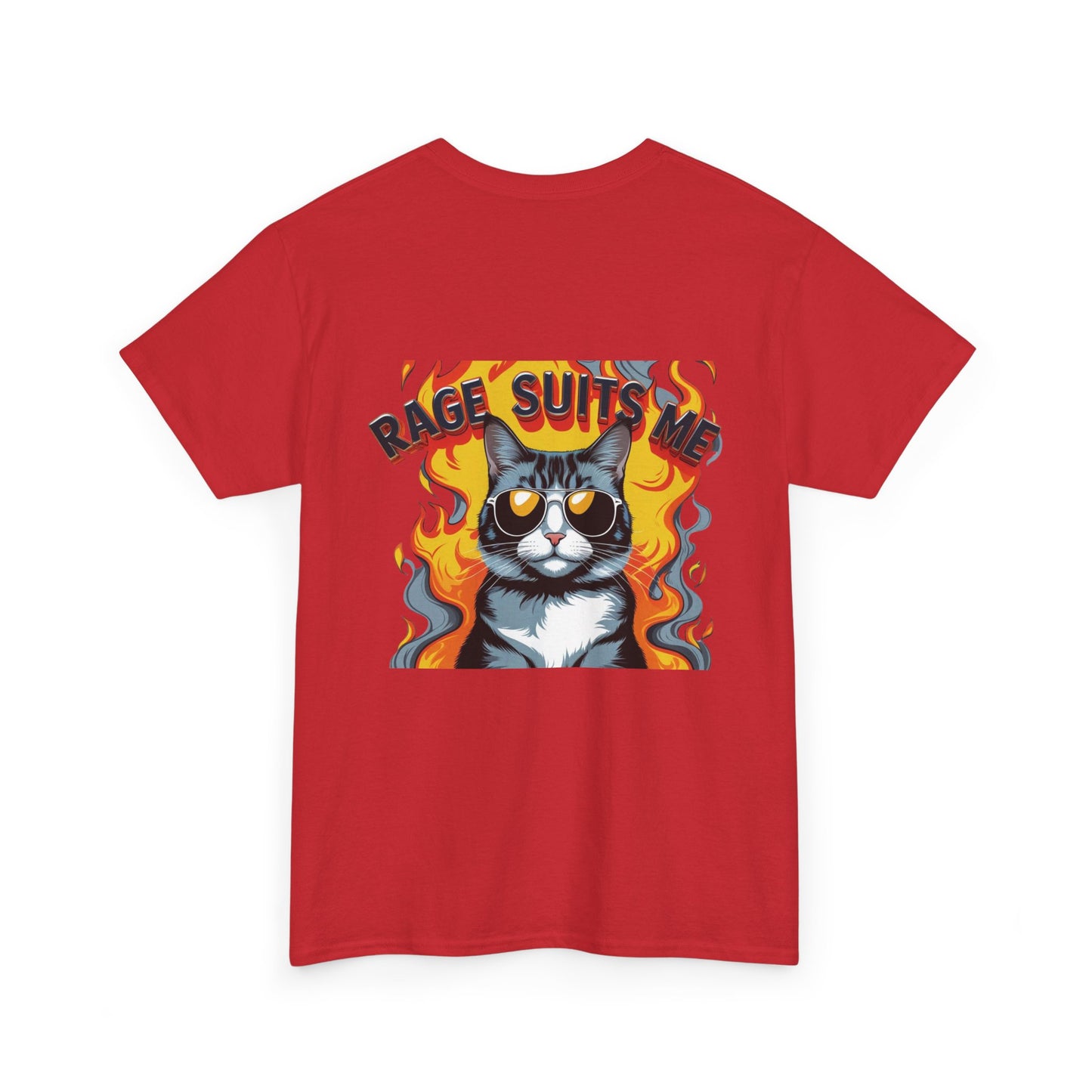 Rage Suit Unisex Heavy Cotton Tee | Cat Lovers Gift, Funny T-Shirt, Cool Graphic Tee, Casual Wear, Birthday Present