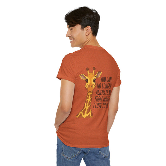Giraffe Quote Tee, Cute Animal Shirt for Nature Lovers, Unisex Cotton T-Shirt, Gift for Birthdays, Wildlife Enthusiasts, Fun Casual Wear