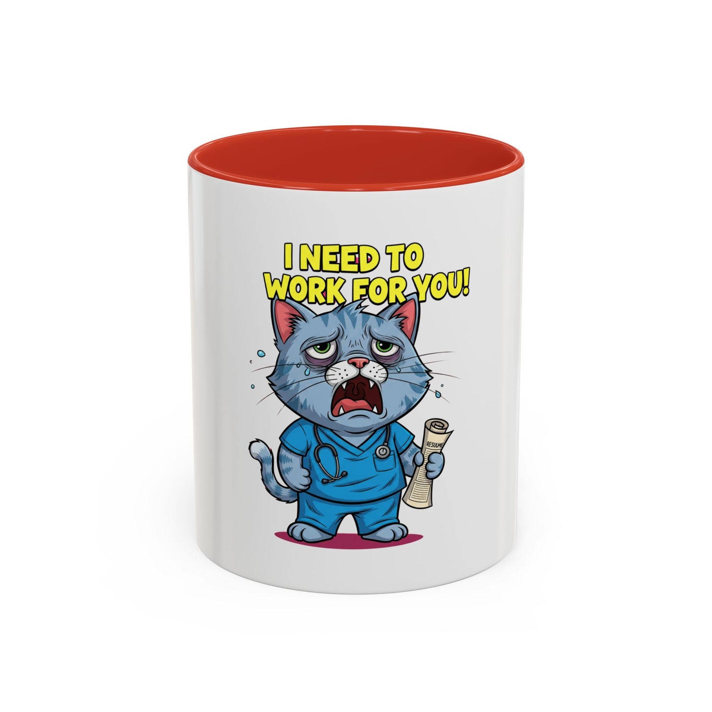 Funny Cat Coffee Mug, Gift for Cat Lovers, Office Humor Mug, Cute Animal Cup, Unique Gift for Birthdays